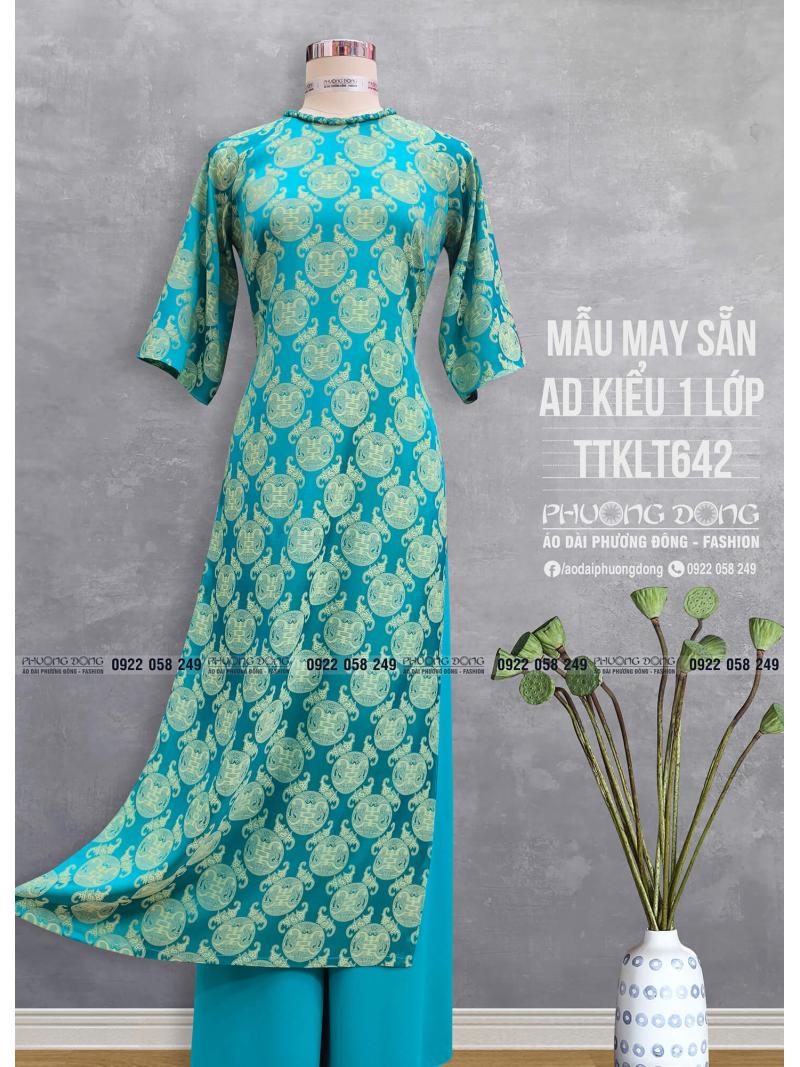 Áo Dài Phom Trẻ Gấm Lụa Phom Suông TTKLT642